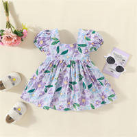 Vestido De Princesa Para Bebé De Verano Vestido De Algodón Con Flores Y Lazo Corto Manga Para Niñas Ropa Dulce De Niños - details 4