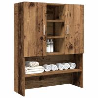 vidaXL Armario de lavadora madera envejecida 70,5x25,5x90 cm en color Madera antigua/Roble artisan/Roble negro | almacenamiento funcional diseño moderno para baño dormitorio sala - details 0