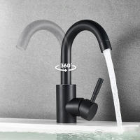 Grifo De Baño De Acero Inoxidable 304 Mezclador De Agua Caliente Y Fría Con Rotación De 360 Grados Monohandle Moderno - details 2