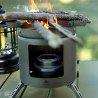 Estufa De Camping De Titanio Para Exterior Mini Estufa De Alcohol Para Senderismo Y Camping Con Material De Metal Resistente - details 4