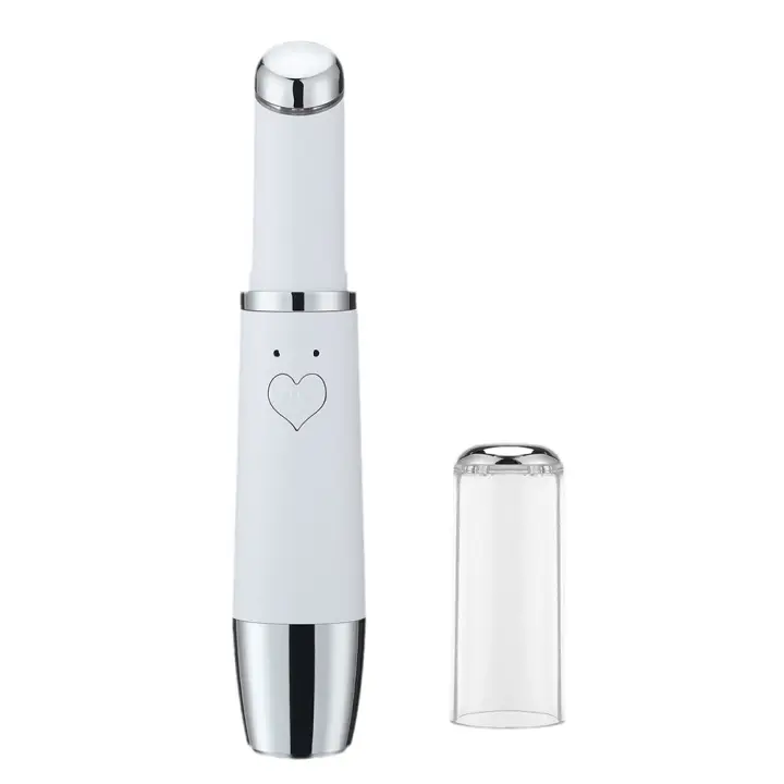 Instrumento de belleza para ojos calentado, pluma de masaje para ojos con luz de colores para eliminar ojeras y arrugas en los ojos, crema para ojos, instrumento de belleza importado blanco - 1