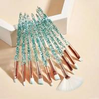 Juego De 10 Brochas De Maquillaje Elegantes Con Mango De Brillo Profesionales Para Fijar Carne Delinear Delineador De Ojos Brillo De Chequeos Y Labios - details 3