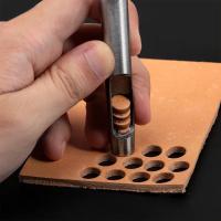 Kit De 10 Piezas De Herramientas De Perforación De Cuero Con Agujeros Redondos Huecos Para Costura De Ropa Y Artesanía De Cuero Herramienta De Perforación De Alta Carbono Acero - details 5