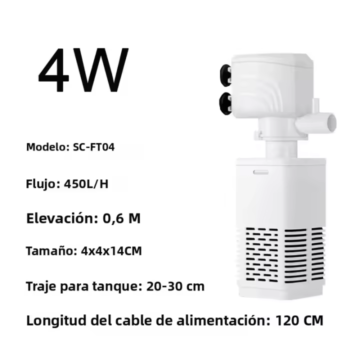 Bomba De Agua Para Acuario 3 En 1 Silenciosa Aerator De Oxígeno Submersible Cambiador De Agua Y Generador De Ondas 220v Para Tanque De Peces - 1