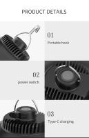 Lámpara Portátil LED Retro Para Camping Con Gancho Y Batería Integrada Recargable Luz De Ambiente Cálida Para Exterior - details 5