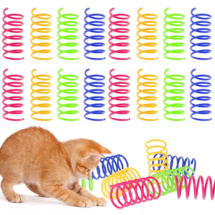 Juguetes Para Gatos 16pcs Coloridos Sprials De Plástico Duraderos Interactivos Para Gatos Y Gatitos Herramientas De Sprials Para Gatos - 1