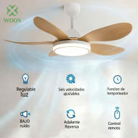 Ventilador de techo WOOX 40" 2 en 1 con luz LED, control remoto, 5 aspas ABS, 6 velocidades, temporizador, reversa, luz cálida/fría regulable, ideal para dormir, estudiar y cuidar niños - details 1