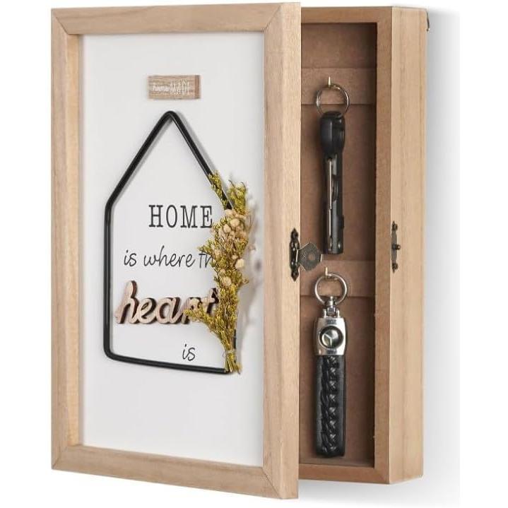 mumisuto Soporte de Llaves para Pared,Estantes de Madera con 6 Ganchos,Organizador de Pared,Organizador de LlavesColgador Tústico Cuelga Llaves para Hogar Recibidor Dormitorio Cuarto de Estar