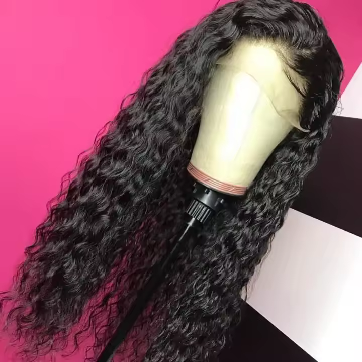 Pelucas Sintéticas Largas Y Rizadas De Encaje Frontal Para Mujeres Negras Con Pelo Fino Y Ondulado Resistente Al Calor 13x3 - 1