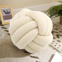 Cojín Decorativo De Estilo Art Deco Con Rayas Y Nudo Hecho a Mano Suave Poliéster Algodón 9x9 Pulgadas Moderno Y Cómodo Para Hogar Y Sofá - details 4