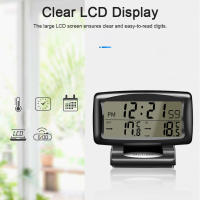 Reloj Y Termómetro Para Coche 2 En 1 Con Pantalla LCD Retroiluminada 12H/24H Interchangeable Para El Hogar Y La Oficina - details 0