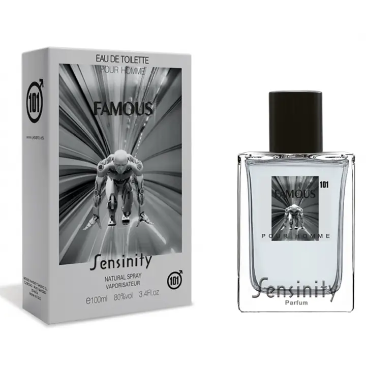 Famous Eau de Toilette para hombre 100ml Sensinity Fragancia inspirada en otros perfumes Pour Homme Colonia - 1
