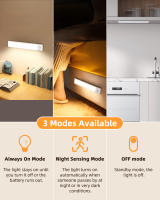 Aigostar luz led armario con sensor de movimiento y batería recargable, led cocina bajo mueble 1100mAh, brillo y color ajustables, con cable USB C, luz led adhesiva y magnética - details 5