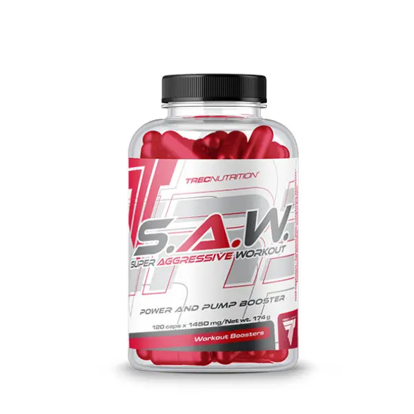 Trec Nutrition - SAW - 120 caps. - Estimulante pre-entrenamiento - 120 cápsulas de SAW - Mejora la resistencia y el enfoque mental. - 1