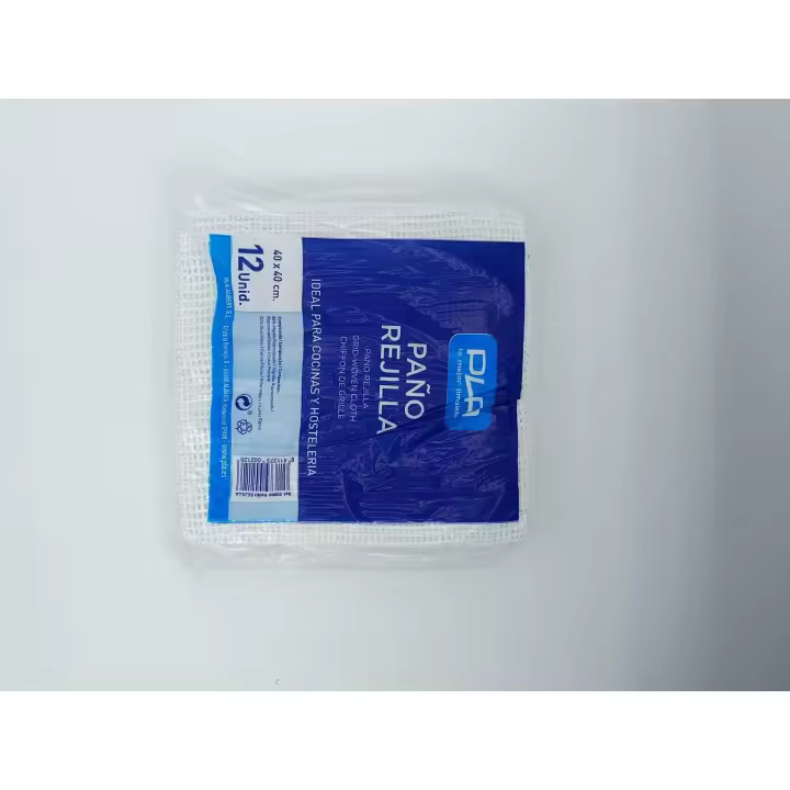 Pla Albert Bayetas paño 40x40 rejilla blanca algodón Pack 12 unidades - 1