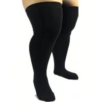 Calcetines Altos Para Mujer Talla Grande Calcetines De Rodilla Oscuros Y Blancos Con Rayas 3XL Poliéster Spandex Unisex - details 0