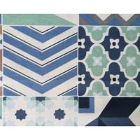 LaFábricadelasTelas - Por metros,al corte  dibujo mosaicos mediterráneos. Pattchwork   Ancho 2,8 metros Tela loneta algodón y poliéster de calidad, hecho en España - details 1