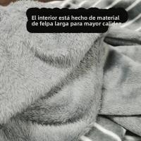 Pijama De Flannel Invierno Para Hombres Con Estampado De Rayas Y Mangas Largas Abrazadas Ropa De Dormir Casual Cómoda Talla Elástica - details 7