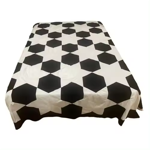 Hecho a mano Colcha Patchwork – 135 x 190 – Negro y Blanco - Verano – Muebles y Electrodomesticos Contreras - 1