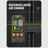 Receptor De Láser Para Nivel De Láser 50m/164ft Rango De Trabajo Doble Burbuja Horizontal Detector De Láser De Línea Pulso Verde/Rojo Para Pulsos De Láser - details 2