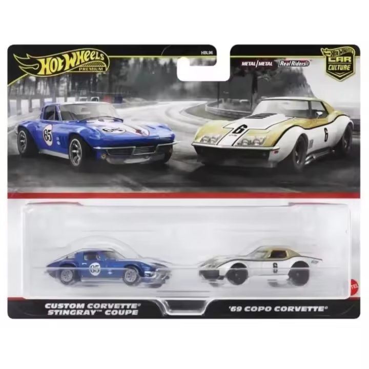 Hot Wheels Premium pack 2 - 1969 Copo Corvette y Custom Corvette Stingray Coupe HRR80 - 1