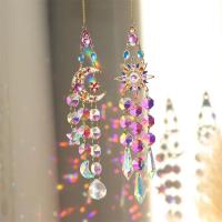 Aros De Viento Colgantes De Cristal Con Prisma De Sol Y Estrella Decoración De Pared En Rosa Para Habitación Arte Y Manualidades Para Exteriores - details 9
