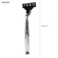 IRAZOR Cuchilla Manual Para Hombres Porta Navajas De Metal Herramienta De Afeitar Y Corte De Barba Hecho En China Acero Inoxidable Tamaño 14cm - details 3
