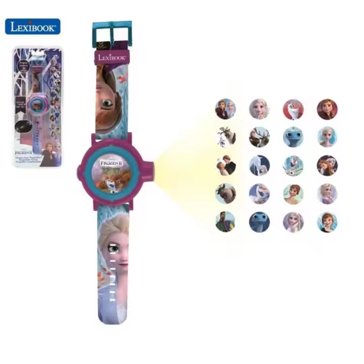LEXIBOOK - Reloj proyector digital con 20 proyecciones, Frozen - 1
