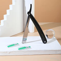 Juego Profesional De Afilador Para Hombres Con 2 Hojas Doble Corte Negro Y Blanco Acero Inoxidable Barbador De Cuchilla Recta - details 6