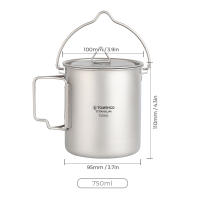 Botella De Deporte De Titanio Tomshoo 1L a Prueba De Fugas Single-layer Ultraligera Para Camping Y Exteriores 750ml Taza Pot Drinkware - details 12