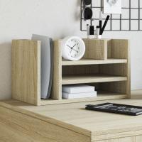 vidaXL Organizador escritorio madera ingeniería marrón 44,5x24x25 cm en color Marrón roble/Blanco/Gris hormigón y más | estructura resistente ideal para salón dormitorio o estudio - details 5