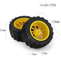 4pcs Pneumáticos De Goma Para Camión RC Monstruo 125mm 1/10 Con Rines Y Tornillos De Nylon Para Trxs Himoto HSP HPI Redcat Accesorios De Autos Y Juguetes Remotos - details 0