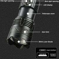 Linterna LED Potente 1000W Recargable Tipo-C 15000mah Para Camping Lanterna De Zoom 9000M Con Salida De Luz De Punto Fijo Resistente Al Agua Y Choque - details 26