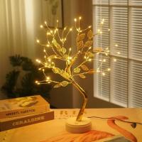 Luz De Navidad Decorativa Con 72 LEDs Y Hoja Dorada 20cm Fuente De Alimentación USB/Batería (no Incluida) Luz Nocturna De Árbol Táctil - details 4