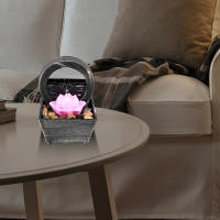 Fuente De Mesa Con Luz Operada Por Batería O USB Mini Fuente De Agua Para Interior Decoración Zen Meditación Sonido Moderna - details 5