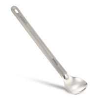 Cuchara Larga De Titanio Lixada Con Olla Pulida Para Alimentos Portátil Para Camping Picnic Y Viajes Sin Plegado Material De Aluminio - details 1