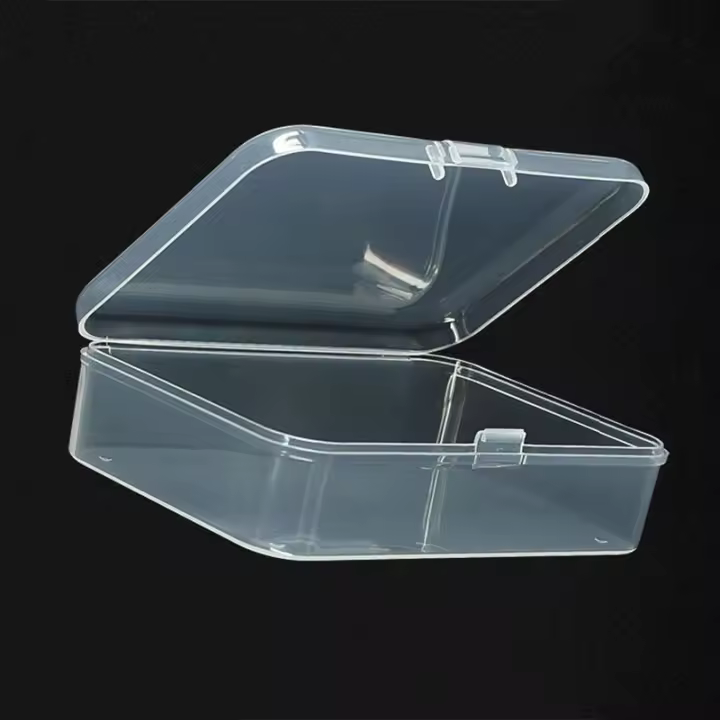 Caja De Joyería Rectangular De Plástico Transparente 5PCS Caja De Almacenamiento Ecológica Para Componentes Y Tarjetas De Identificación - 1