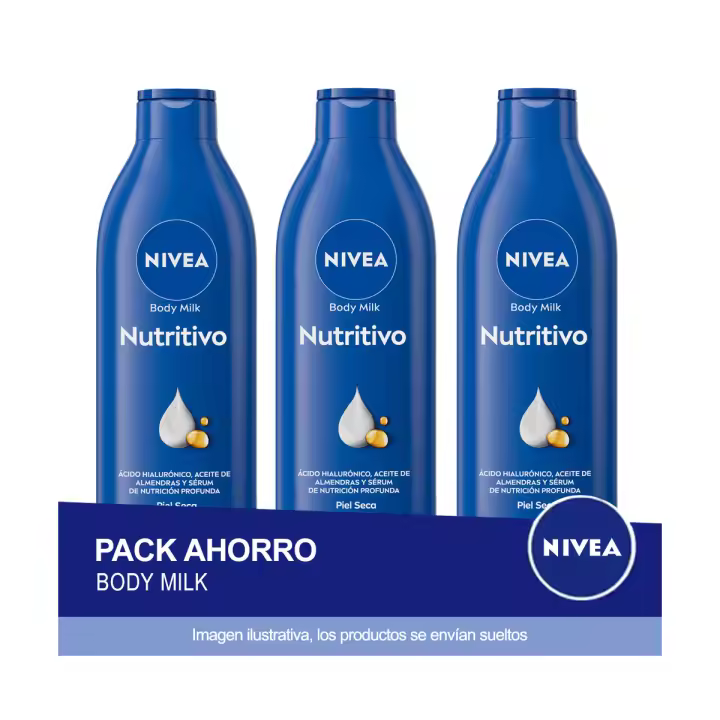 NIVEA Body Milk Loción Corporal Nutritivo 400ml - Pack de 3 unidades - 1