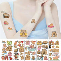 10Pcs/set Pegatinas De Tatuaje Capybara Para Niños Dibujos Animados Temporales Hidrofóbicos Regalo De Cumpleaños Para Niños Boys Y Girls - details 0