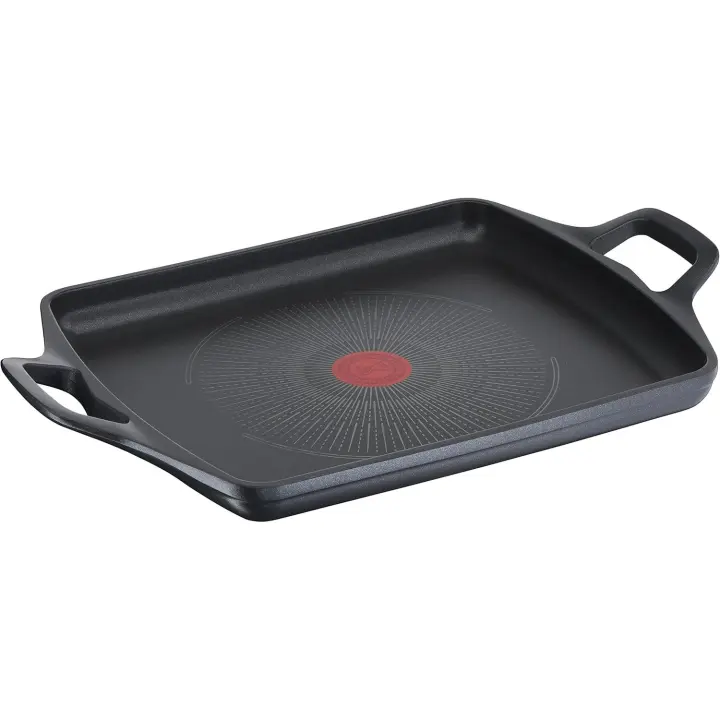 Plancha de Aluminio Fundido TEFAL - Tefal Aroma On - Plancha de aluminio fundido 26x32 cm recubrimiento titanio antiadherente y thermosport,aptas para todo tipo de cocinas,base gruesa adecuada para inducción - 1
