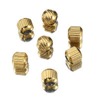 50pcs Cuentas De Acero Inoxidable Con Ribete Tubo Espaciador Para Fabricación De Joyas DIY Color Oro Y Acero Tamaño 4mm 6mm - details 3