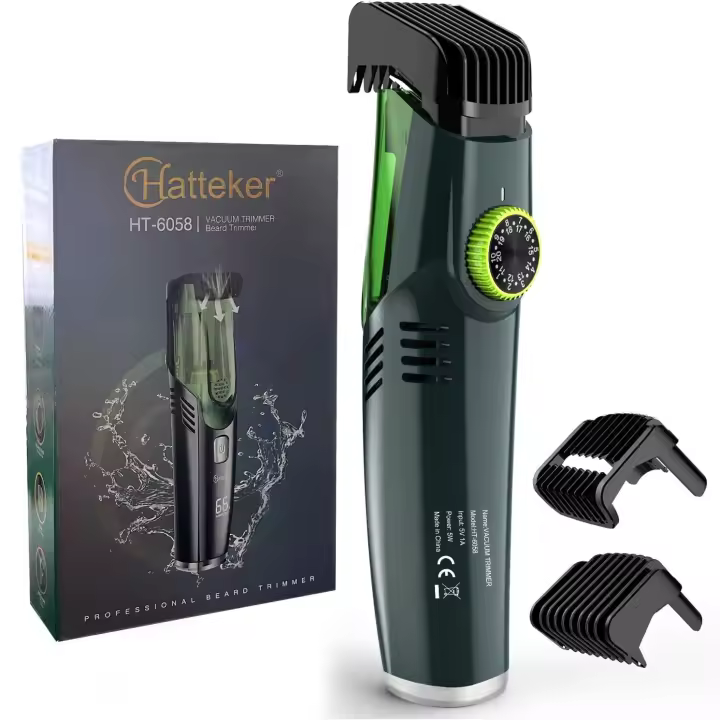 Recortadora De Barba Y Bigote Para Hombres Recargable Con Aspiradora Integrada Kit De Aseo Eléctrica Para Cabello Seco E Humedecido - 1