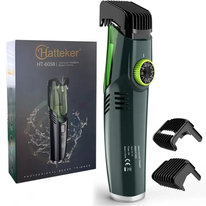 Recortadora De Barba Y Bigote Para Hombres Recargable Con Aspiradora Integrada Kit De Aseo Eléctrica Para Cabello Seco E Humedecido - 1