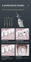 Rinser Oral Recargable IPX7 Impermeable Con 5 Modos Jetable De Agua Dental Fregador De Dientes Potente Y Continuo - details 3