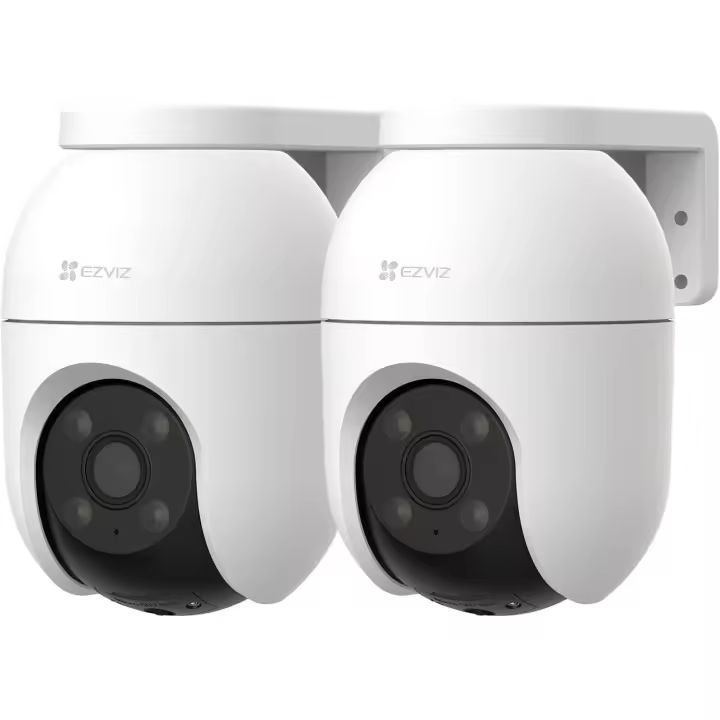 EZVIZ 2PCS Cámara Vigilancia WiFi Exterior 360°,1080P Cámara IP de Seguridad,Visión Nocturna en Color,IA Detección de Personas,Seguimiento Automático,Audio Bidireccional,Sirena, Alexa/Google,C8c 2MP - 1