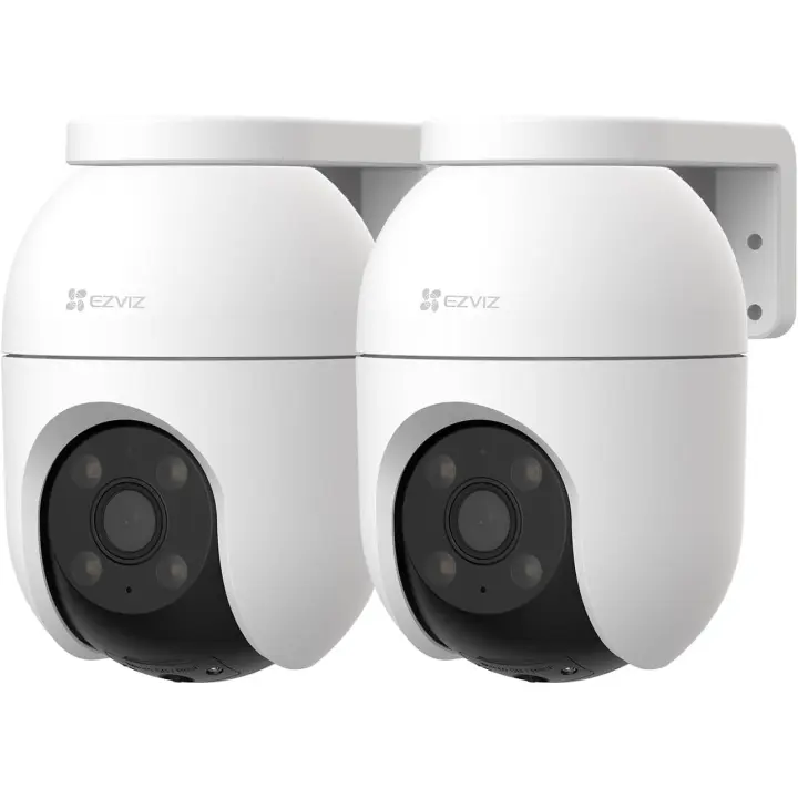 EZVIZ 2PCS Cámara Vigilancia WiFi Exterior 360°,1080P Cámara IP de Seguridad,Visión Nocturna en Color,IA Detección de Personas,Seguimiento Automático,Audio Bidireccional,Sirena, Alexa/Google,C8c 2MP - 1
