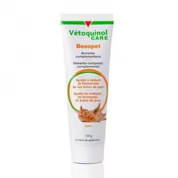 Bezopet Pasta 120 gr  Alimento complementario para gatos que ayuda a reducir formación de las bolas de pelo. - 1