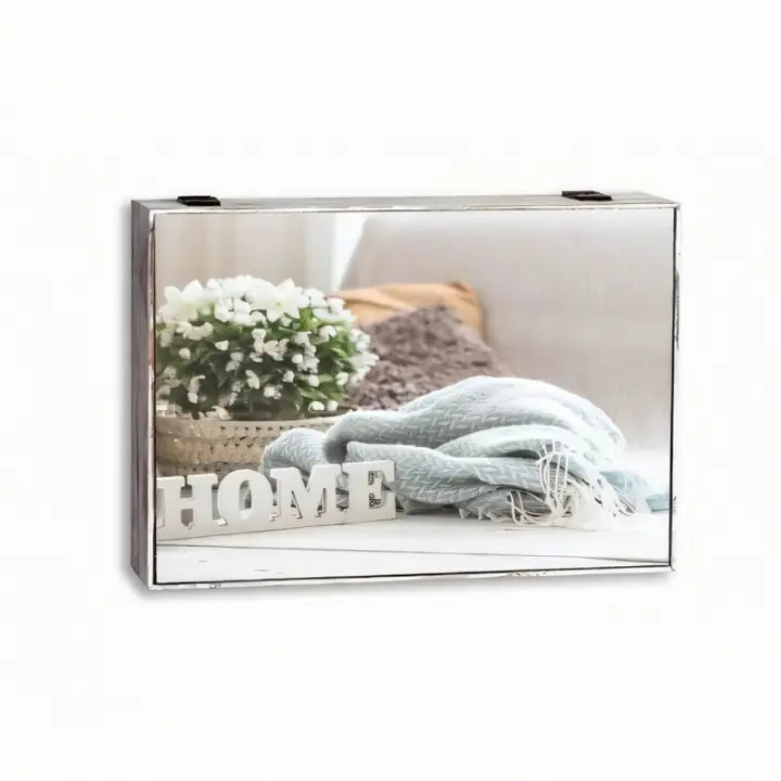 Dcasa Tapa contador luz o cuadro eléctrico de madera HOME BLANCO de 46x6x32 cm - 1