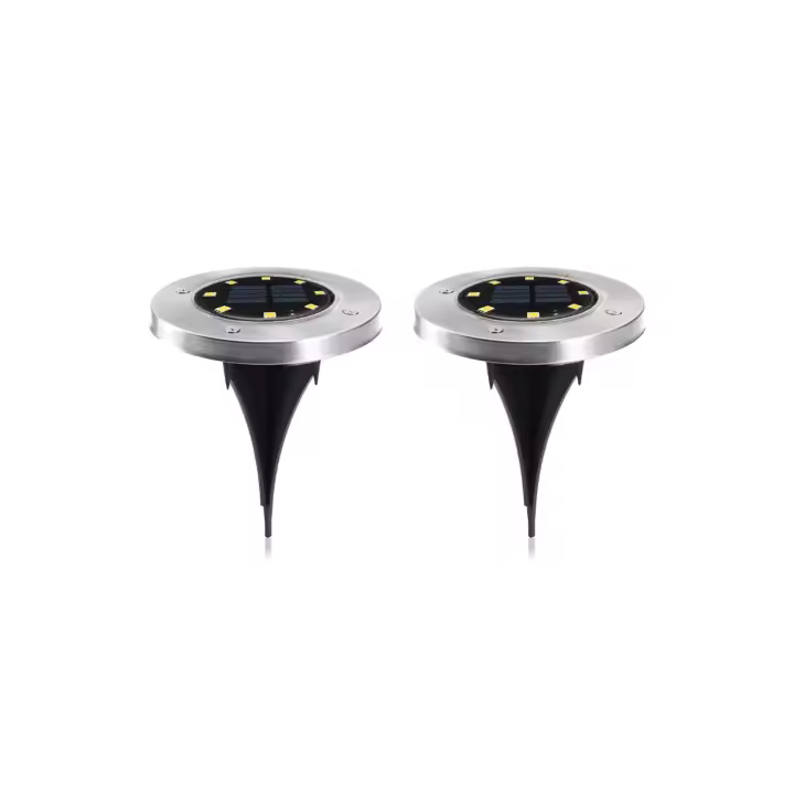 Mediawave Store 2 piezas 8 LED Luz de carga solar Luz fría impermeable externa - 1