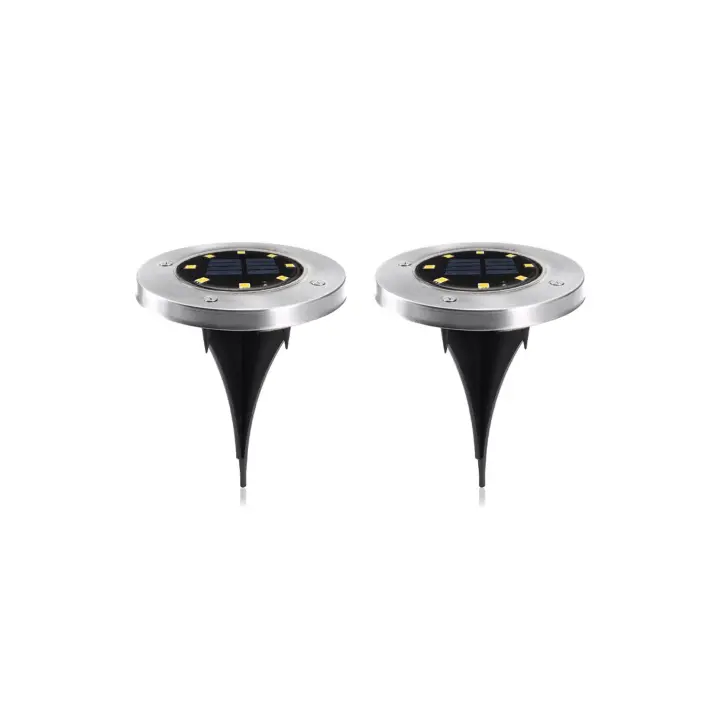 Mediawave Store 2 piezas 8 LED Luz de carga solar Luz fría impermeable externa - 1